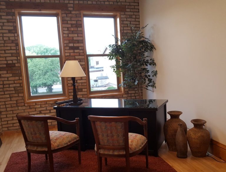 The Jerome has 20 private office suites available for rent on the second level.